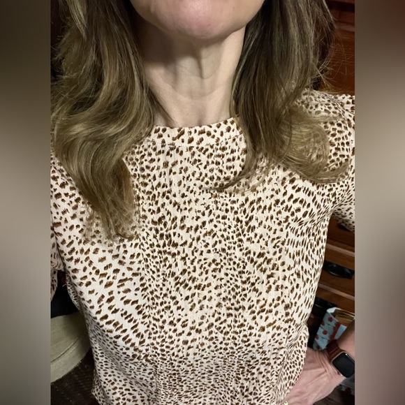 Melissa Nepton Arlie blouse in light pink and brown leopard print size S - Picture 8 of 9